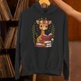 Giraffe Reading Book Graphic Giraffe With Book Floral Unisex Hoodie