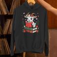 Goat Reading Book Graphic With Floral Unisex Hoodie Goat Reading Book Graphic With Floral Unisex Hoodie