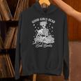 Good Girls Read Bad Books Skeleton Reading Book Halloween Unisex Hoodie
