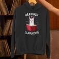 Graduation Cute Animal Llama Reading Book Nerds Bookworm Unisex Hoodie