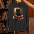 Halloween Cat Reading Books Spooky Cat Reader Teachers For Men Women Kids Unisex Hoodie