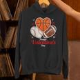 Happy Valentine’s Basketball Football Valentine Baseball Unisex Hoodie