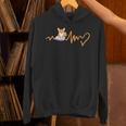 Heartbeat Corgi Reading Book Unisex Hoodie