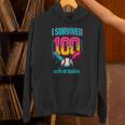 HUGvyn I Survived 100 Days Baseball Teacher Ice Cream Drip Unisex Hoodie
