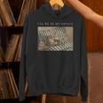 I'Ll Be In My Office Retro Cat Reading Book Nerd Read Reader Unisex Hoodie