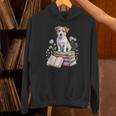 Jack Russell Terrier Bookworm Flowers Book Reading Books Unisex Hoodie Jack Russell Terrier Bookworm Flowers Book Reading Books Unisex Hoodie