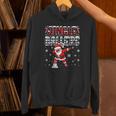 Jingle Ballers Plaid Santa Dabbing Baseball Christmas Unisex Hoodie