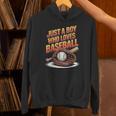 Just A Boy Who Loves Baseball Player Kids Unisex Hoodie