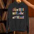 Library Cats Kittens Reader Book Lovers Pet Shelf Unisex Hoodie