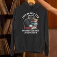 Life Is Better With Books Cats & Coffee Librarian Book Lover Unisex Hoodie Life Is Better With Books Cats & Coffee Librarian Book Lover Unisex Hoodie