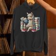 Llama Reading Book Reader Bookworm Alpaca Lover Unisex Hoodie