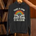 Take A Look A Book Vintage Reading Librarian Rainbow Unisex Hoodie