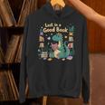 Lost In a Good Book Cute Reading Dinosaur Illustration Unisex Hoodie Lost In a Good Book Cute Reading Dinosaur Illustration Unisex Hoodie