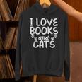 I Love Books And Cats Book Lover Unisex Hoodie