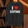 I Love Editing Heart Movie Film Newspaper Journalism Book Unisex Hoodie I Love Editing Heart Movie Film Newspaper Journalism Book Unisex Hoodie