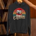 Merry Christmas Retro Vintage Pugmas Pug Reading Books Unisex Hoodie