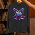 Neon Dripping Baseball And Bats Colorful Sports Art Unisex Hoodie Neon Dripping Baseball And Bats Colorful Sports Art Unisex Hoodie