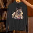 Norwegian Elkhound Books Reading Dog Breed Graphic Unisex Hoodie
