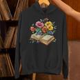 Open Book With Wildflowers Vintage Botanical Reading Unisex Hoodie