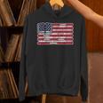 Patriotic Book Flag Reading American Flag Books Teacher Unisex Hoodie