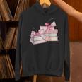 Pink Bow Books And Cherries For Book Lover Girl Women Unisex Hoodie