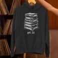 Quirky Book Nerd Get Lit Humor Bookworm Classic Distressed Unisex Hoodie