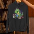 Reading Dinosaur Book Lover Cute Dino Reading Unisex Hoodie