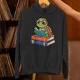 Reading Turtle Bookworm Cute Turtle With Glasses Books Unisex Hoodie