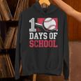 Retro 100 Days Of School Baseball Teacher Student 100 Days Unisex Hoodie
