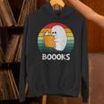 Retro Book Ghost Reading Halloween Teacher Men Women Unisex Hoodie