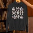 Retro Coquette Bows Book Coffee Bookworm Librarian Book Nerd Unisex Hoodie