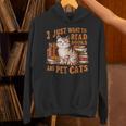 Retro I Just Want To Read Books And Pet Cats Cat Unisex Hoodie