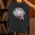 Save 2nd Base Breast Cancer Awareness Pink Ribbon Baseball Unisex Hoodie