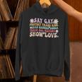 Say Gay Protect Trans Kids Read Banned Books LGBT Groovy Unisex Hoodie