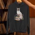 Siamese Cat Meezer Bookworm Flowers Book Reading Books Unisex Hoodie Siamese Cat Meezer Bookworm Flowers Book Reading Books Unisex Hoodie