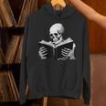 Skeleton Reading Book Bookworm Reader Bookish Halloween Unisex Hoodie
