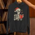 Skeleton Reading Book Christmas Teacher Librarian Book Lover Unisex Hoodie