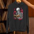 Skeleton Reading Book Lover Floral Flowers Bookish Bookworm Unisex Hoodie Skeleton Reading Book Lover Floral Flowers Bookish Bookworm Unisex Hoodie