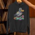 Smart Pigeon Sitting On Book Stack Unisex Hoodie