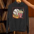 Smiling Baseball Popcorn And Hot-Dog Cartoon Apparel Unisex Hoodie Smiling Baseball Popcorn And Hot-Dog Cartoon Apparel Unisex Hoodie