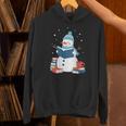 Snowman Reading Book Lover Librarian Reading Unisex Hoodie