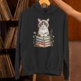 Snowshoe Cat Bookworm Flowers Book Reading Books Unisex Hoodie Snowshoe Cat Bookworm Flowers Book Reading Books Unisex Hoodie