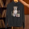 Staffordshire Bull Terrier Books Flowers Book Reading Unisex Hoodie