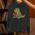 T-Rex Dinosaur Reading Book Nerd Unisex Hoodie