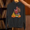 Turkey Reading Books Fall Thanksgiving Teacher Book Unisex Hoodie Turkey Reading Books Fall Thanksgiving Teacher Book Unisex Hoodie