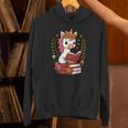 Unicorn Reading Book Graphic Unicorn With Book Floral Unisex Hoodie