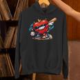 Valentines Day Baseball Dabbing Red Heart Love Boys Unisex Hoodie