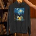 Van Gogh Starry Night Ghost Book Reading Camping Halloween Unisex Hoodie