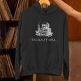 Vigila Et Ora Skull On Books Latin Unisex Hoodie Vigila Et Ora Skull On Books Latin Unisex Hoodie