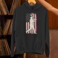 Vintage American Flag Baseball Batter Patriotic Home Run Unisex Hoodie